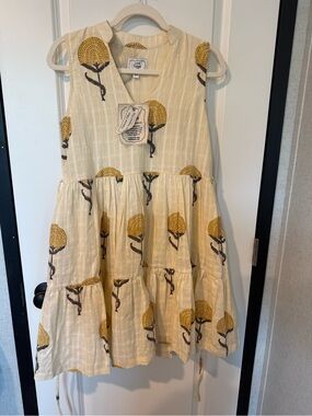 Emerson Fry Cream Dress with Yellow Floral Motif